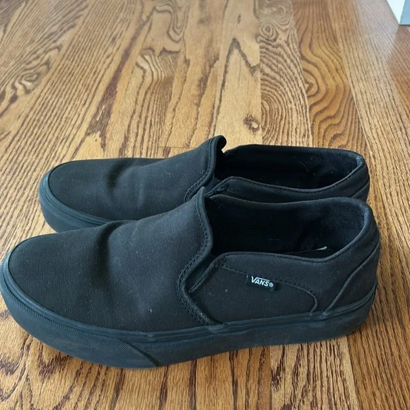 Vans Asher Platform Skate Canvas Slip On Shoes Womens Size 10 Black - Picture 2 of 6